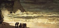 Claude Monet Rough Sea at Etretat France oil painting art